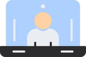 Laptop Flat Circle Icon vector