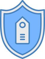 marca proteccion línea lleno azul icono vector