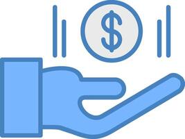 Payday Loan Line Filled Blue Icon vector