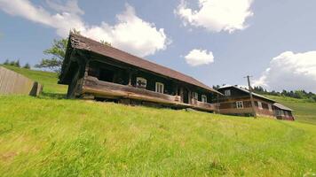 Old wooden house. The national wooden house of the National Boikivshchyna in the Ukrainian Carpathians. video