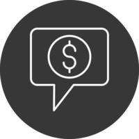 Dollar Chat Line Inverted Icon Design vector