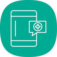 OnLine Curve Multi Circle Medical Help Line Curve Icon Design vector