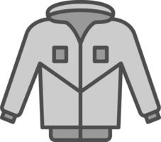 Jacket Line Filled Greyscale Icon Design vector