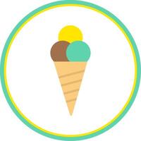 Ice Cream Cone Flat Circle Icon vector