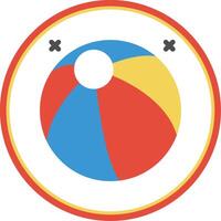 Beach Ball Flat Circle Icon vector