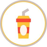 Cold Drink Flat Circle Icon vector