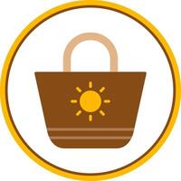 Beach Bag Flat Circle Icon vector