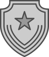 Badge Line Filled Greyscale Icon Design vector