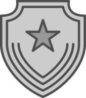 Badge Line Filled Greyscale Icon Design vector