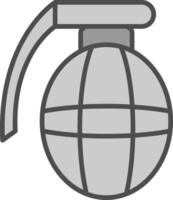 Grenade Line Filled Greyscale Icon Design vector