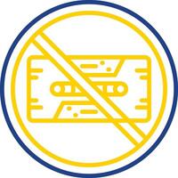 Prohibited Sign Line Two Colour Icon Design vector