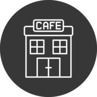 café línea invertido icono diseño vector