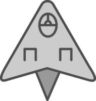 Plane Line Filled Greyscale Icon Design vector