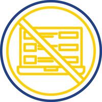Prohibited Sign Line Two Colour Icon Design vector