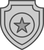 Badge Line Filled Greyscale Icon Design vector