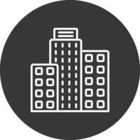 Building Line Inverted Icon Design vector