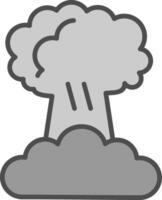 Explosion Line Filled Greyscale Icon Design vector