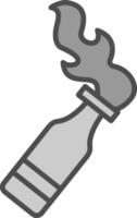 Bottle Line Filled Greyscale Icon Design vector