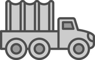 camión línea lleno escala de grises icono diseño vector