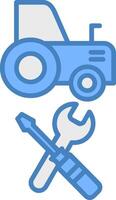 Machines Maintenance Line Filled Blue Icon vector
