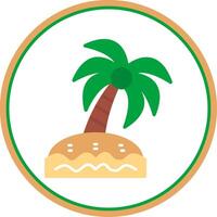 Palm Tree Flat Circle Icon vector