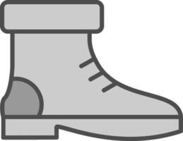 Boot Line Filled Greyscale Icon Design vector