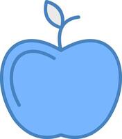 Apple Line Filled Blue Icon vector
