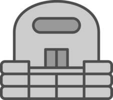 Bunker Line Filled Greyscale Icon Design vector