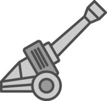 Artillery Line Filled Greyscale Icon Design vector