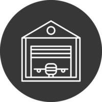 Hangar Line Inverted Icon Design vector