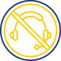 Prohibited Sign Line Two Colour Icon Design vector