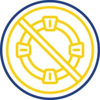Prohibited Sign Line Two Colour Icon Design vector