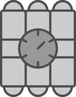 C4 Line Filled Greyscale Icon Design vector