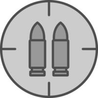 Ammo Line Filled Greyscale Icon Design vector