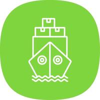 Ship By Sea Line Curve Icon Design vector