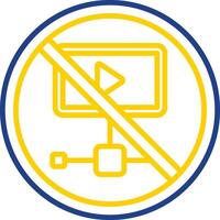 Prohibited Sign Line Two Colour Icon Design vector