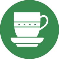 Tea Cup Multi Color Circle Icon vector