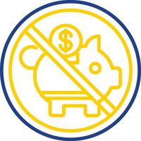Prohibited Sign Line Two Colour Icon Design vector