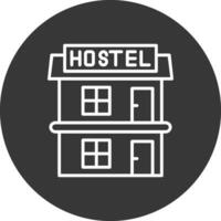 Hostal línea invertido icono diseño vector