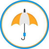 Umbrella Flat Circle Icon vector