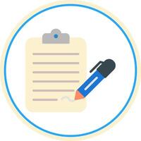 Check List Flat Circle Icon vector