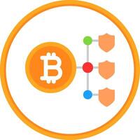 Bitcoin Blockchain Flat Circle Icon vector