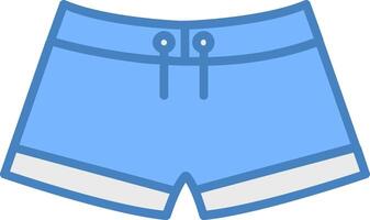 Swimming pants Line Filled Blue Icon vector