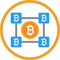 bitcoin bloques plano circulo icono vector