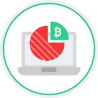 bitcoin grafico plano circulo icono vector