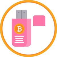 bitcoin conducir plano circulo icono vector