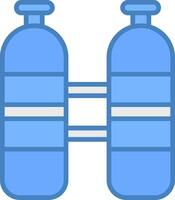 Diving Tank Line Filled Blue Icon vector