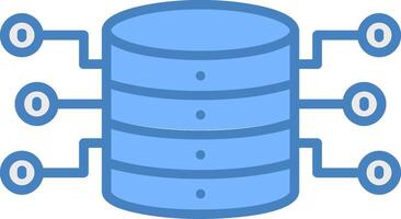 Server Storage Line Filled Blue Icon vector