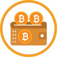 Bitcoin Wallet Flat Circle Icon vector