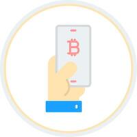 Pay Bitcoin Flat Circle Icon vector